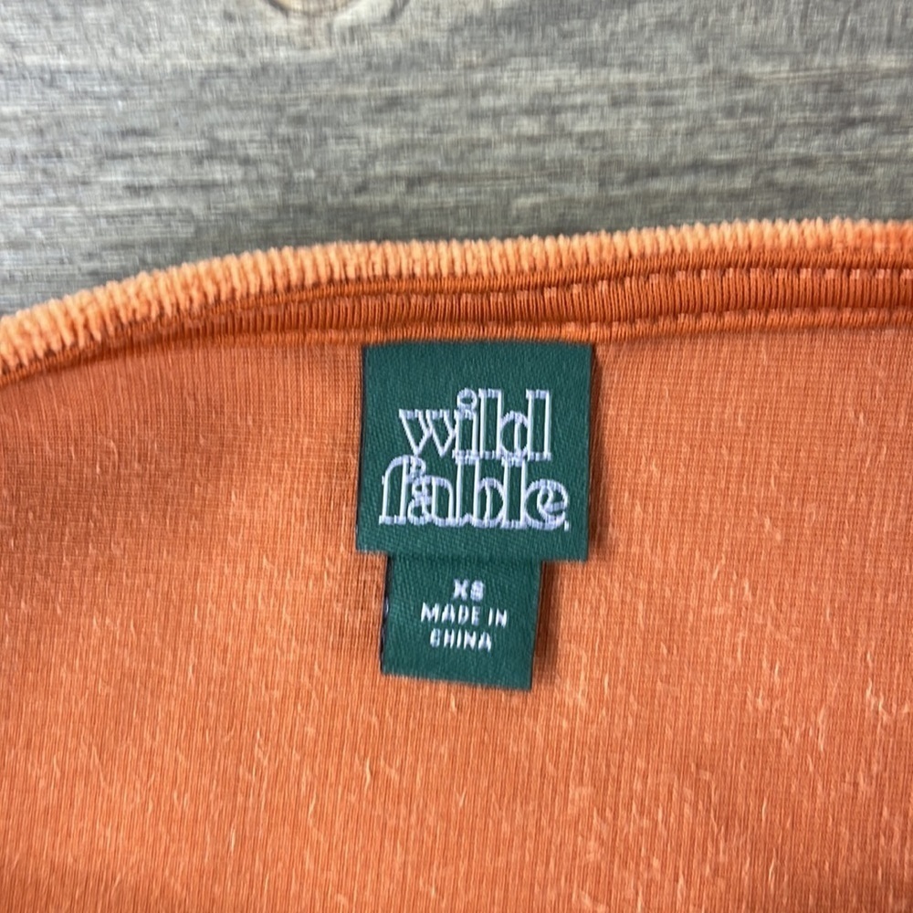 Wild Fable Women’s Orange Rust Ribbed Velvet Spaghetti Strap Mini Dress, size XS - Picture 8 of 12